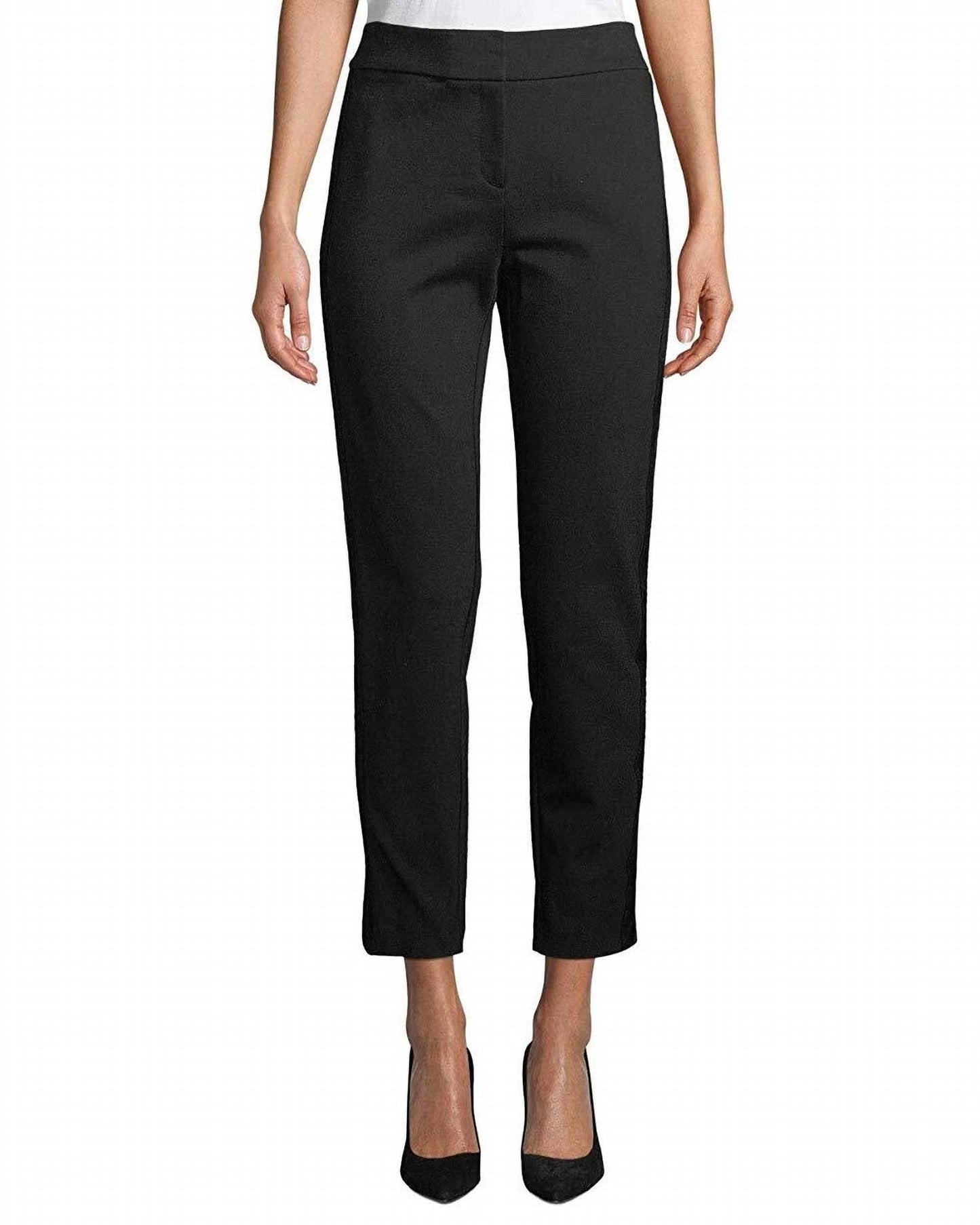 Pantalón de efecto cuero a rayas color negro
