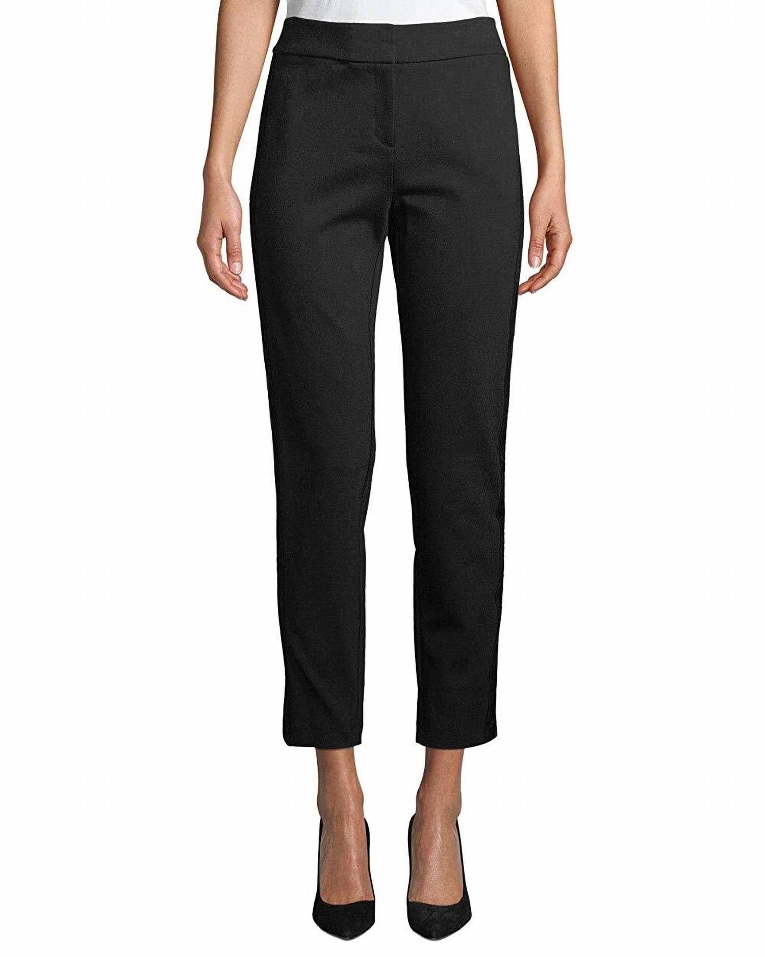 Pantalón de efecto cuero a rayas color negro