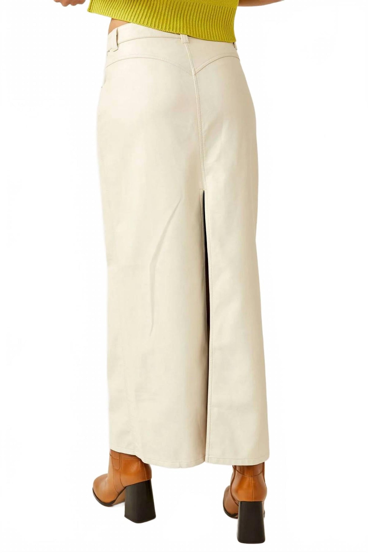 Falda larga color beige