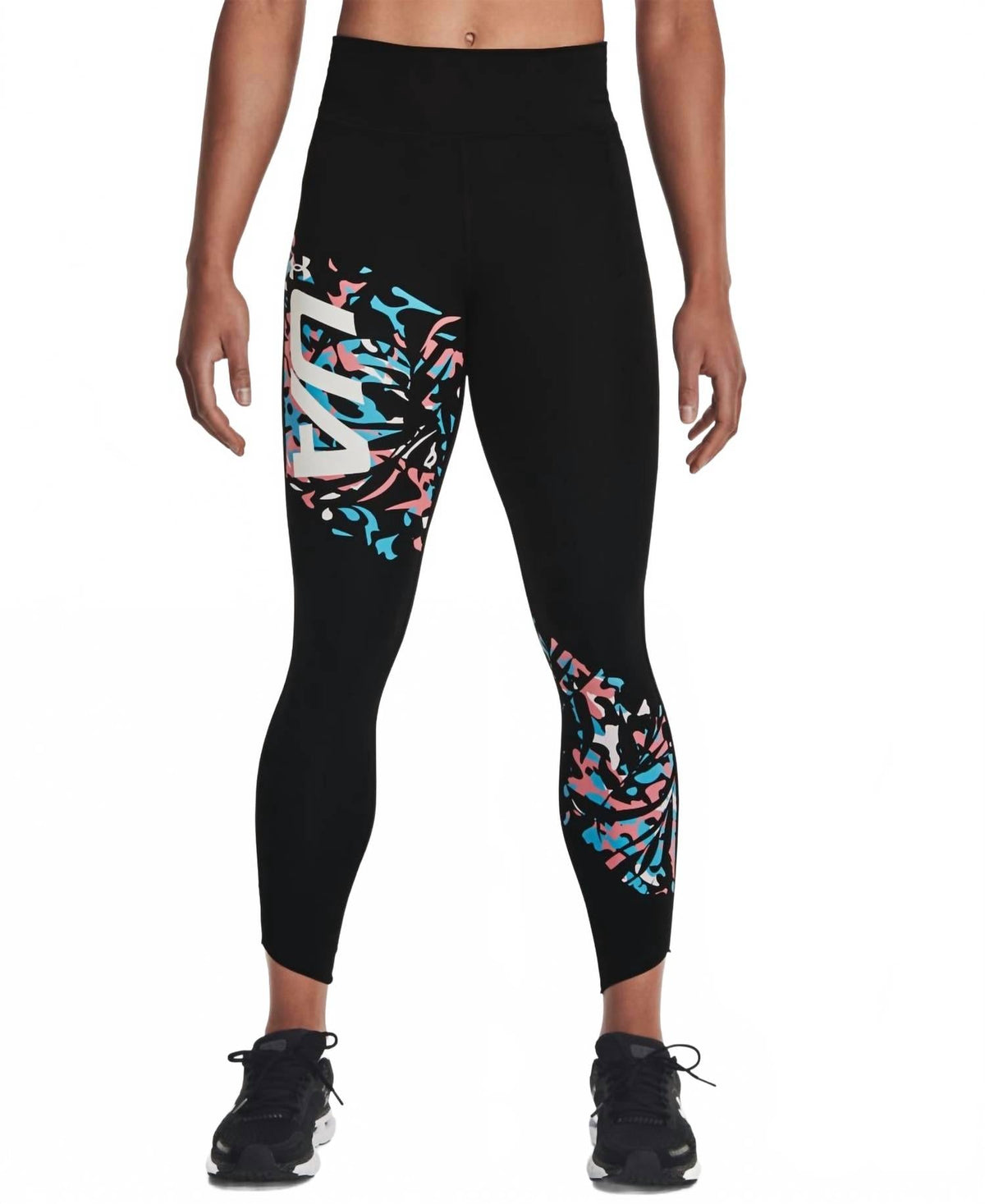 Leggings de mujer con estampado floral color negro y blanco