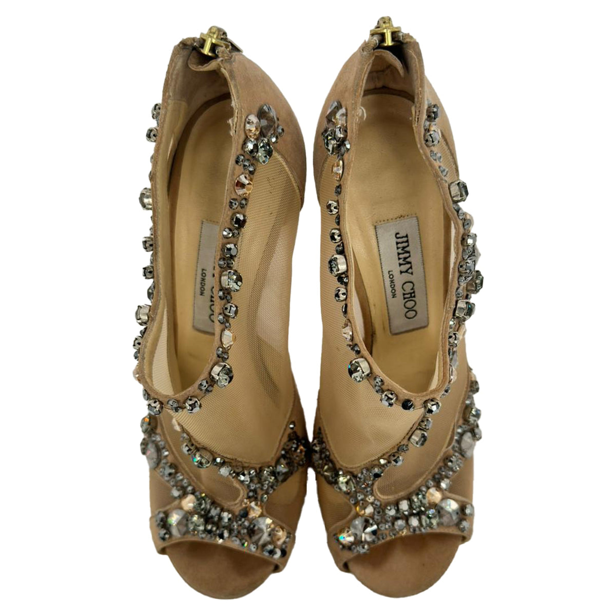 Tacones de gamuza color beige