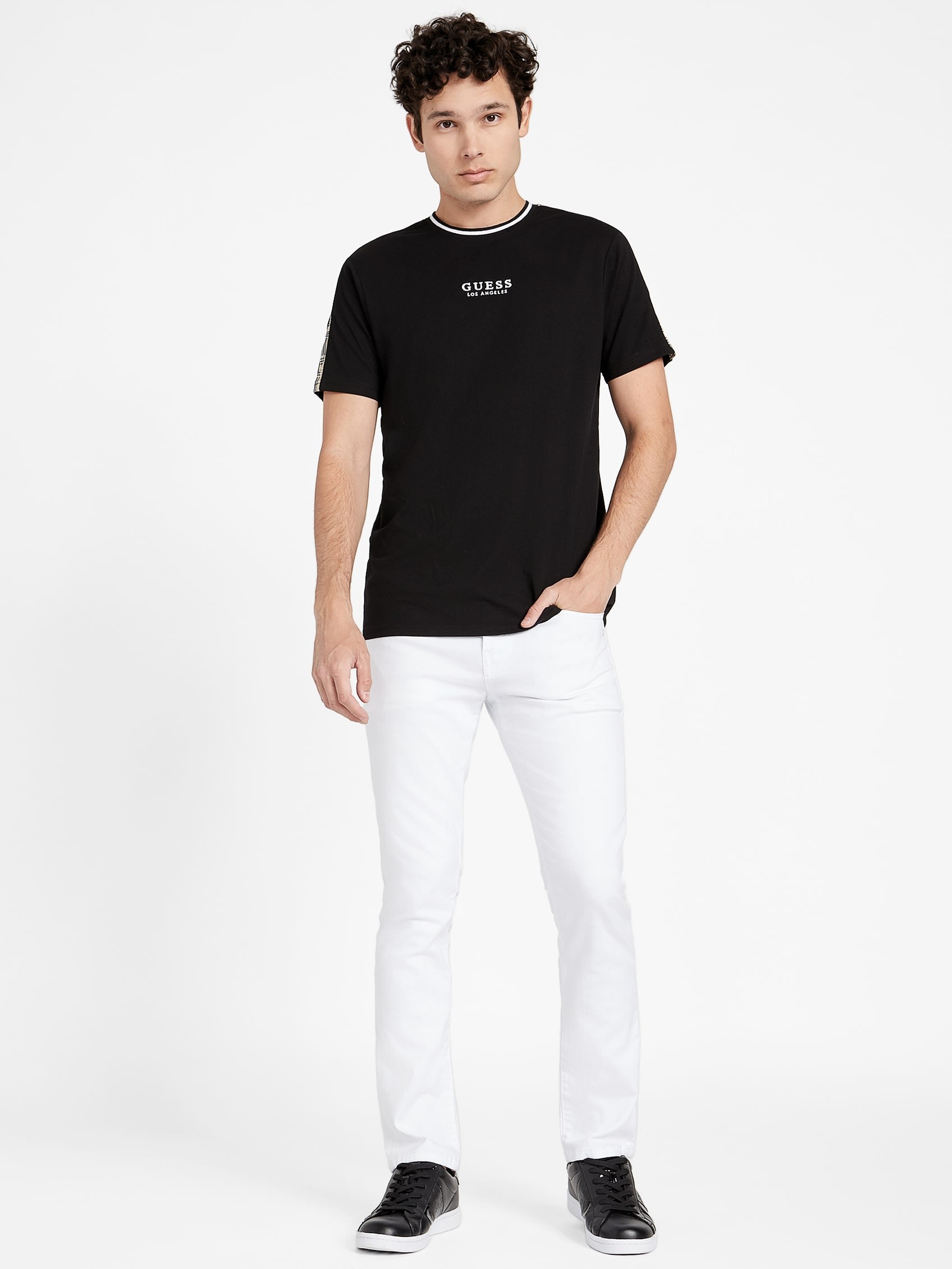 Camiseta con cuello redondo a cuadros