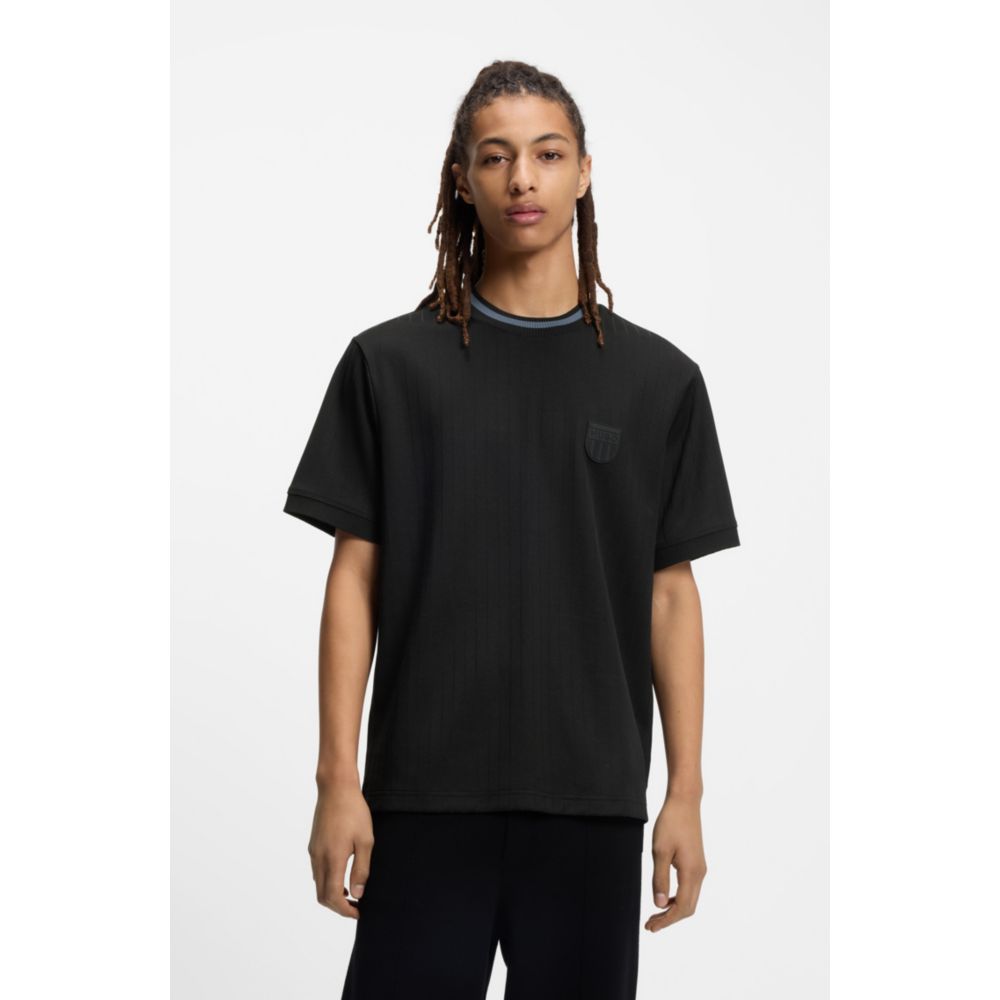 Camiseta de mezcla de algodón a rayas
