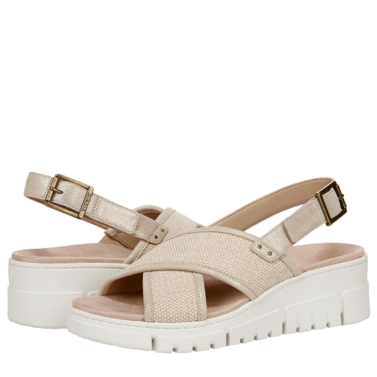 Calzado de mujer de lona color beige