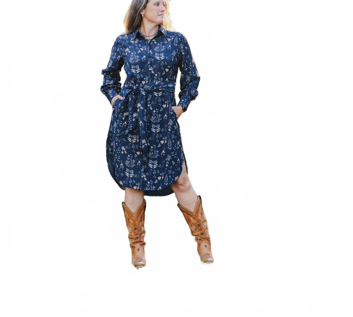 Vestido midi color azul