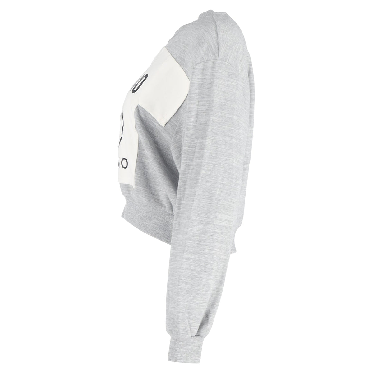 Suéter de algodón con cuello redondo color gris