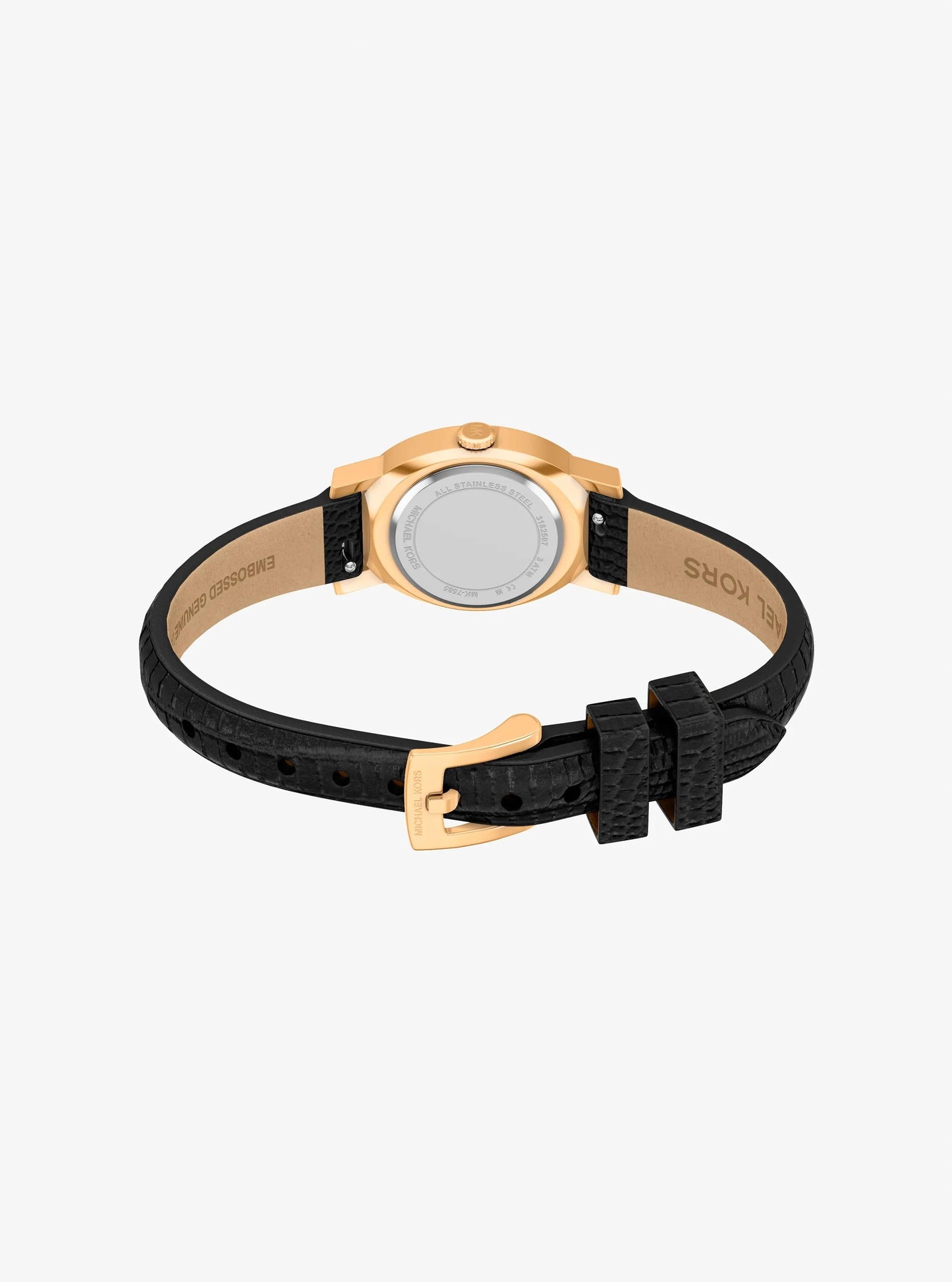 Reloj de cuero color dorado