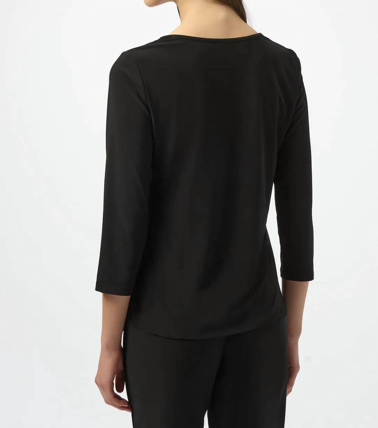 Top con cuello en V con lentejuelas color negro y plateado