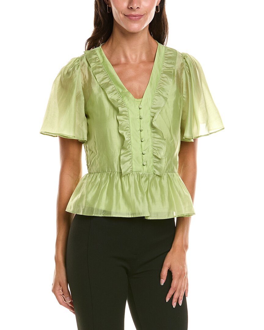 Camisa con cuello en V con boleros
