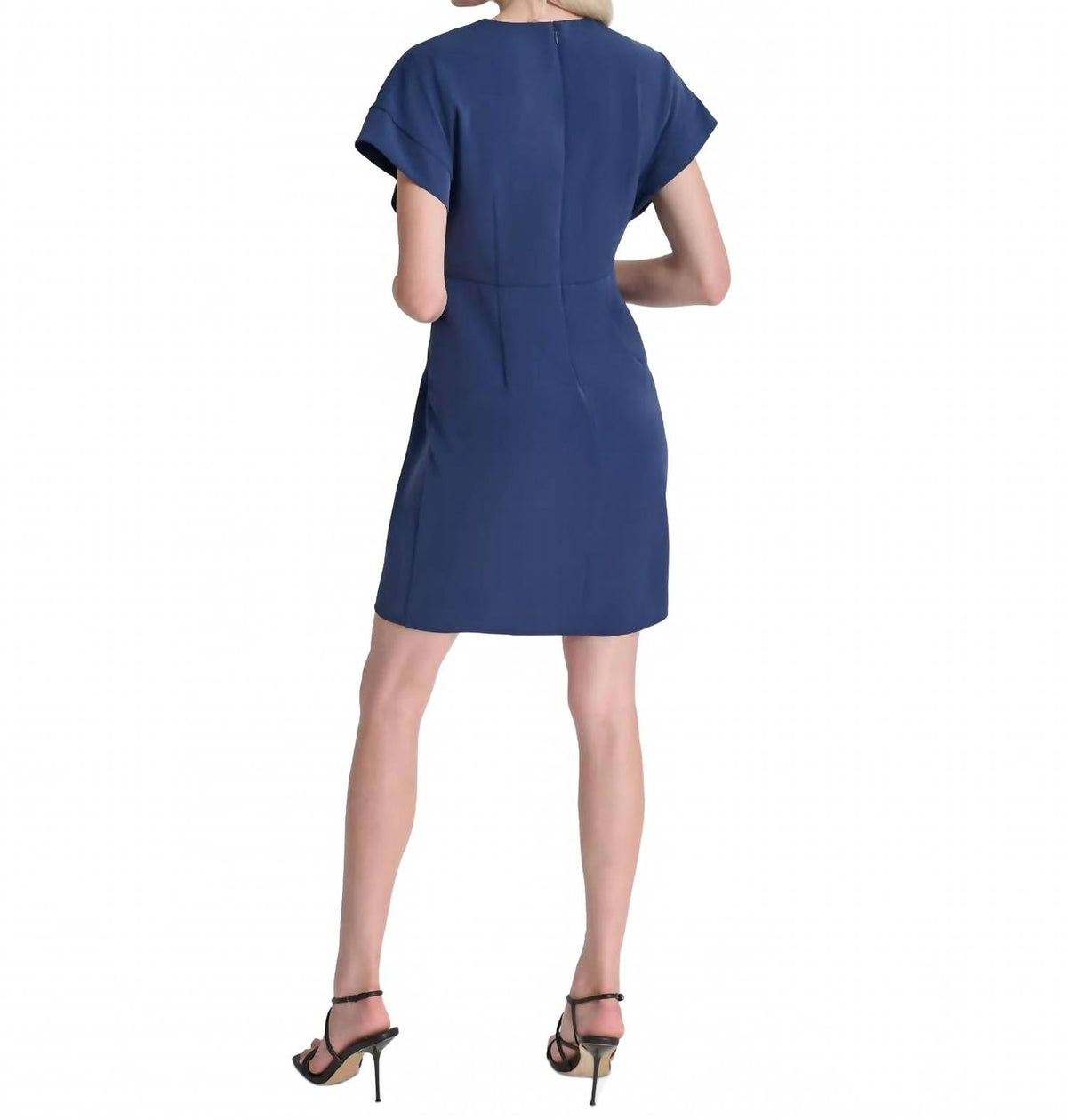 Vestido de mujer con cuello en V color azul