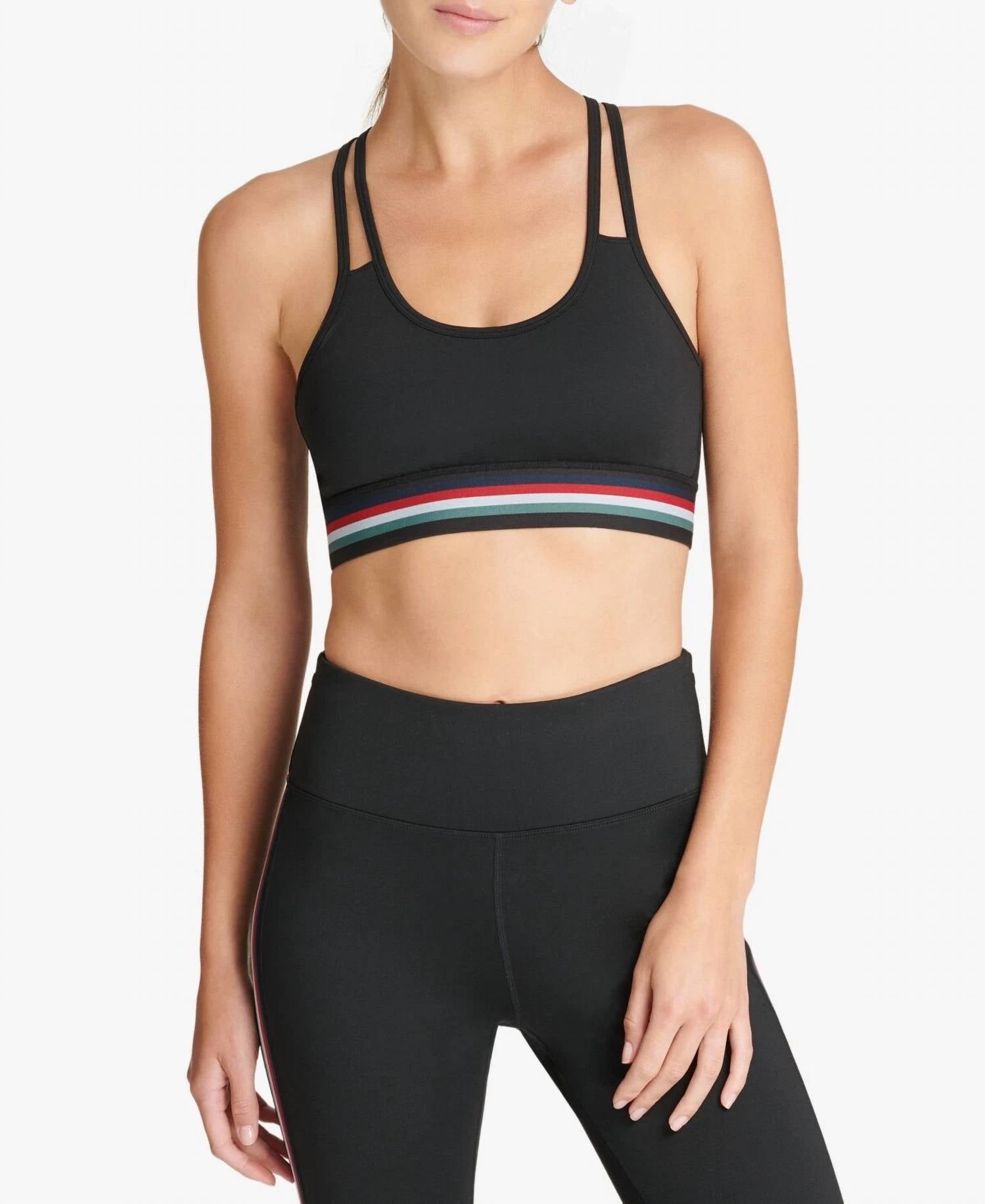 Top deportivo a rayas color negro