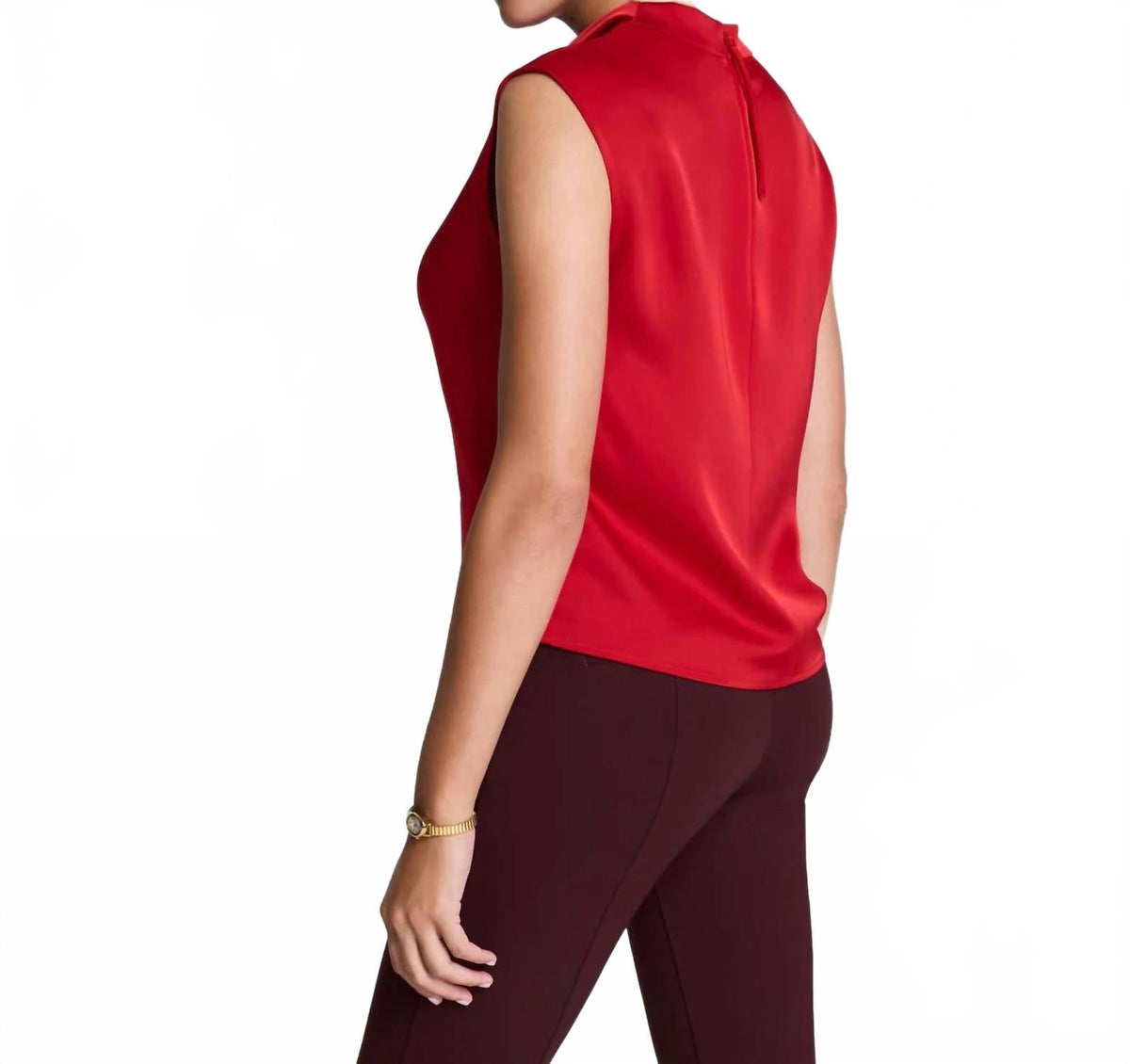 Top sin mangas color rojo