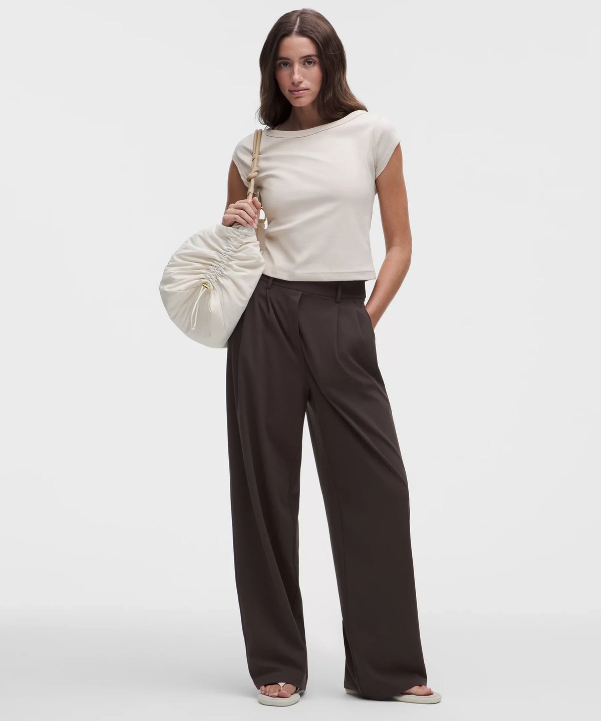 Pantalón de pierna ancha de tiro alto