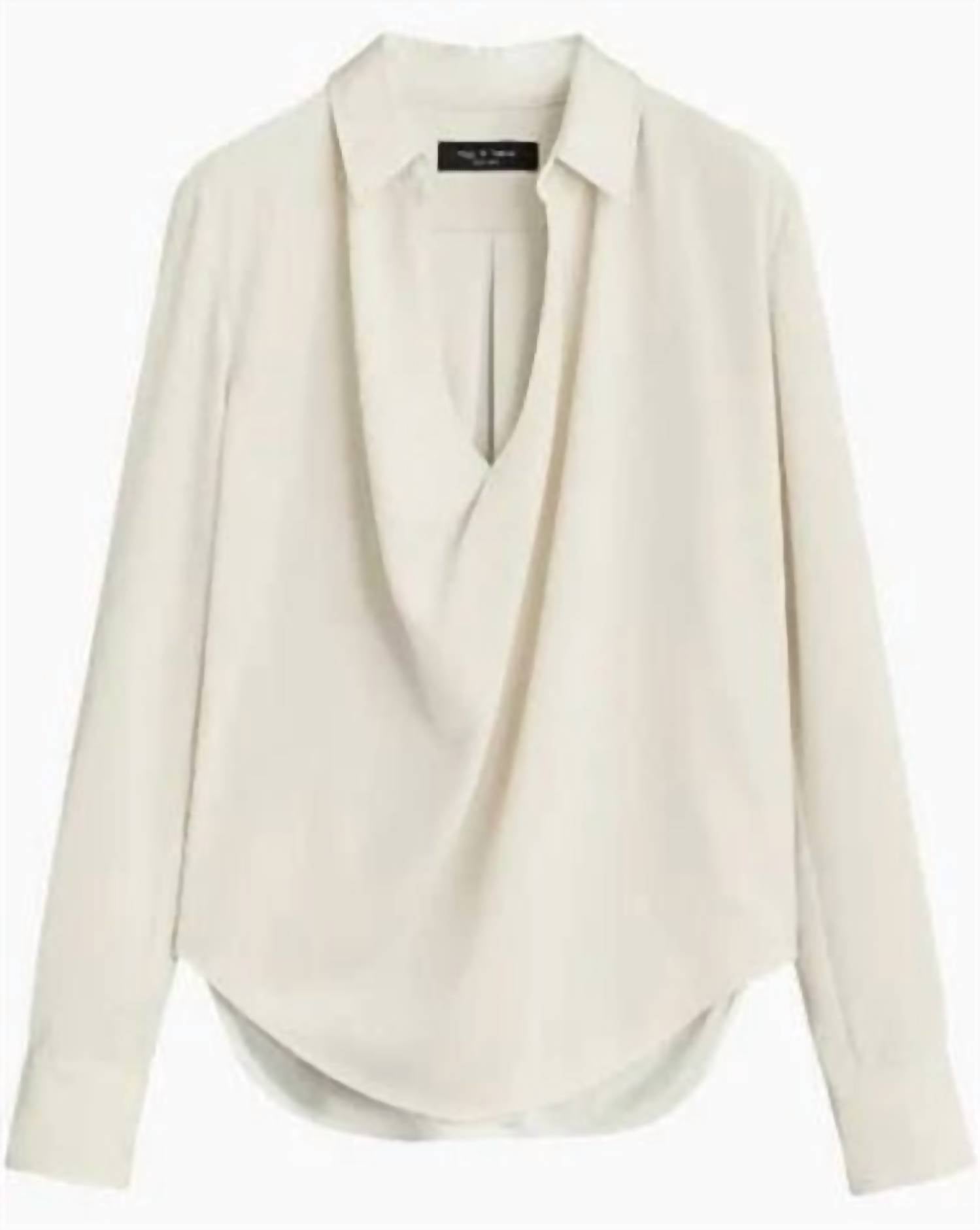 Blusa de satén color marfil