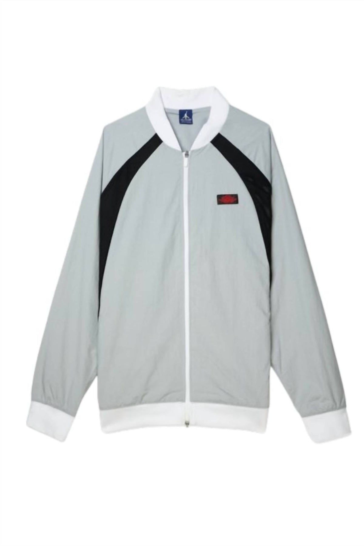 Chaqueta de hombre color negro y gris y rojo