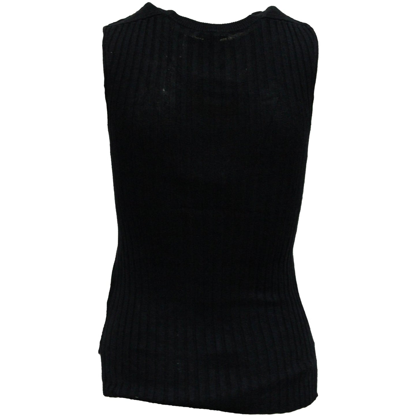 Top de lino sin mangas color azul marino