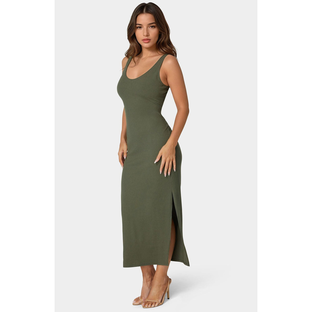 Vestido de mujer largo con cuello en V