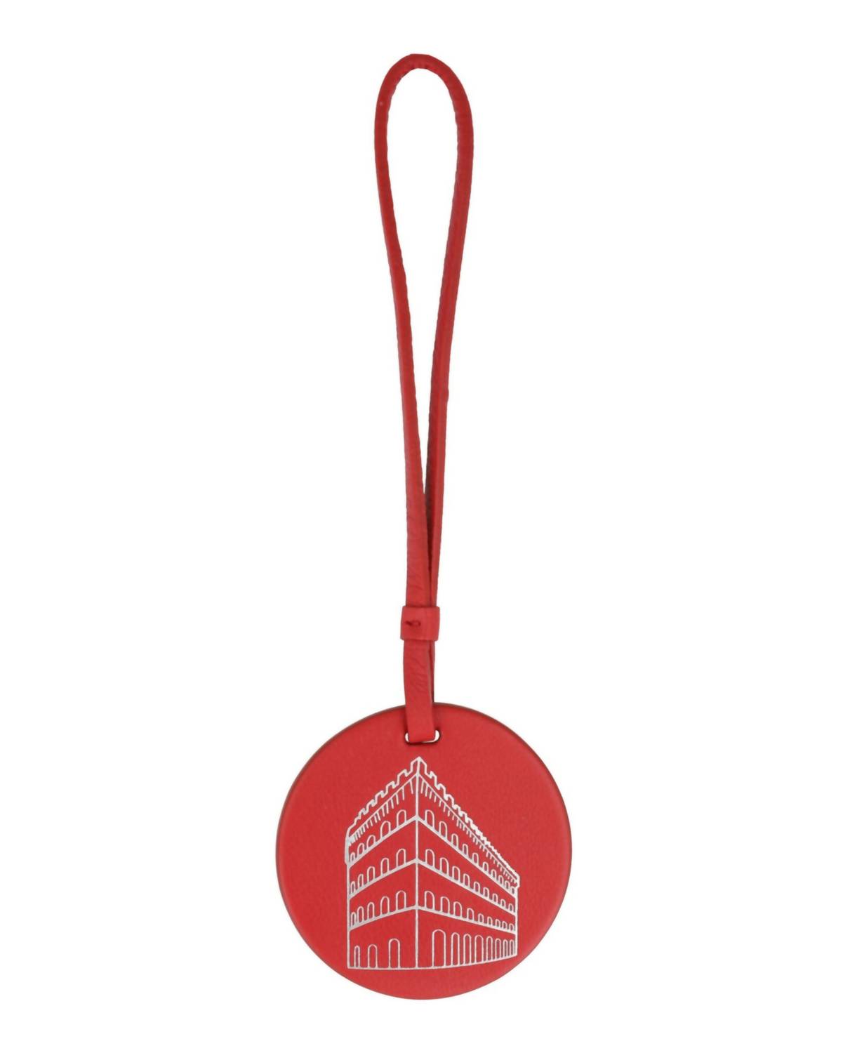 Adorno colgante de cuero color rojo