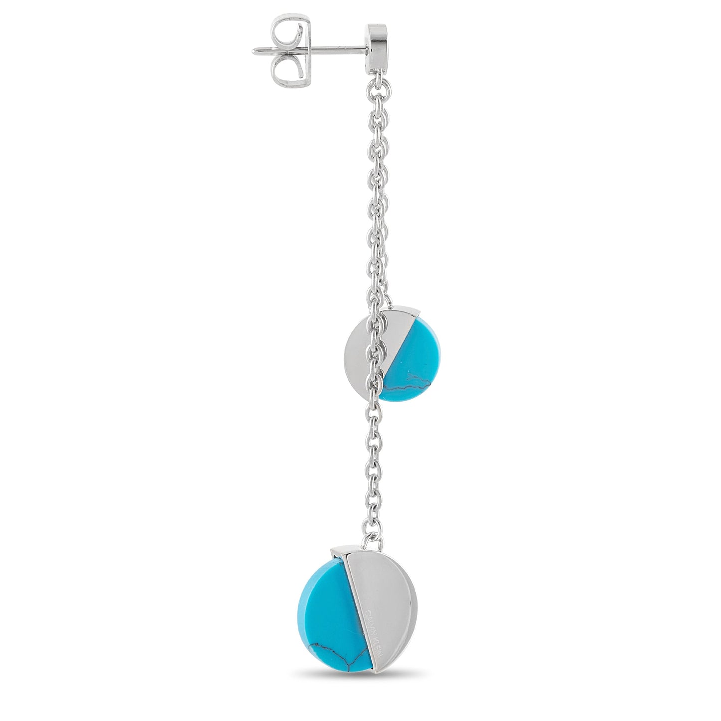 Aretes de acero inoxidable color turquesa