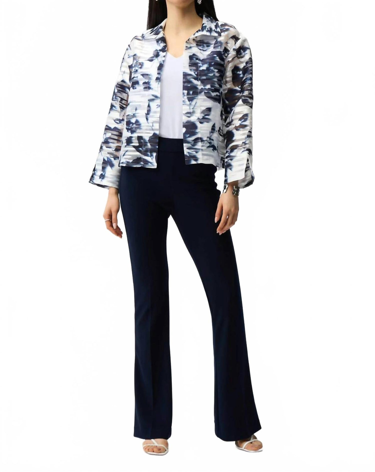 Chaqueta con estampado floral color azul