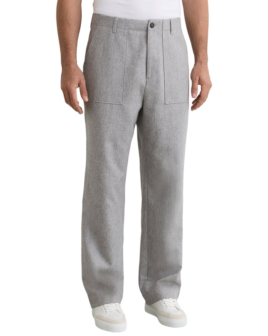 Pantalón de mezcla de lana de pierna ancha