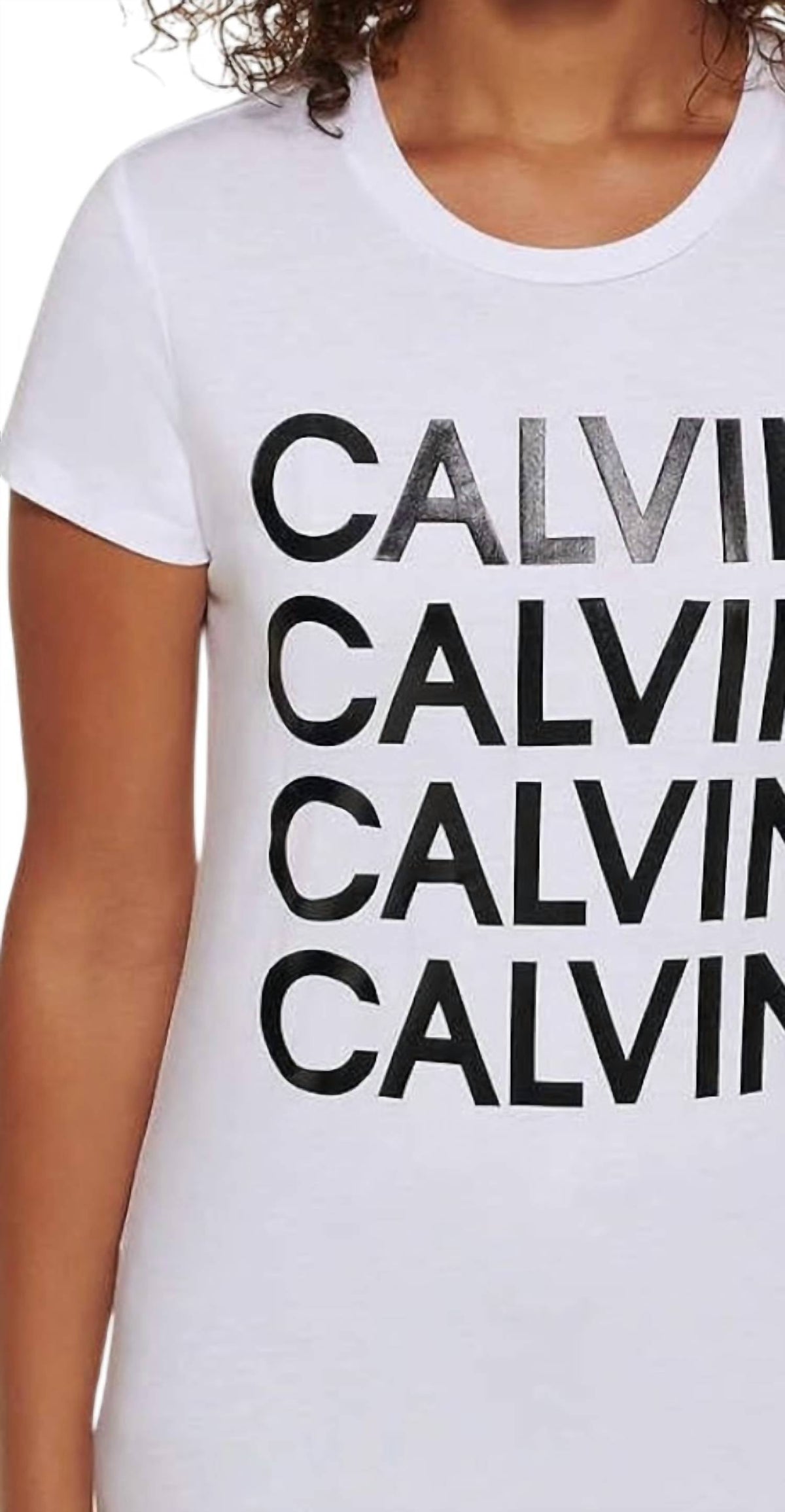 Camiseta con cuello en V color blanco