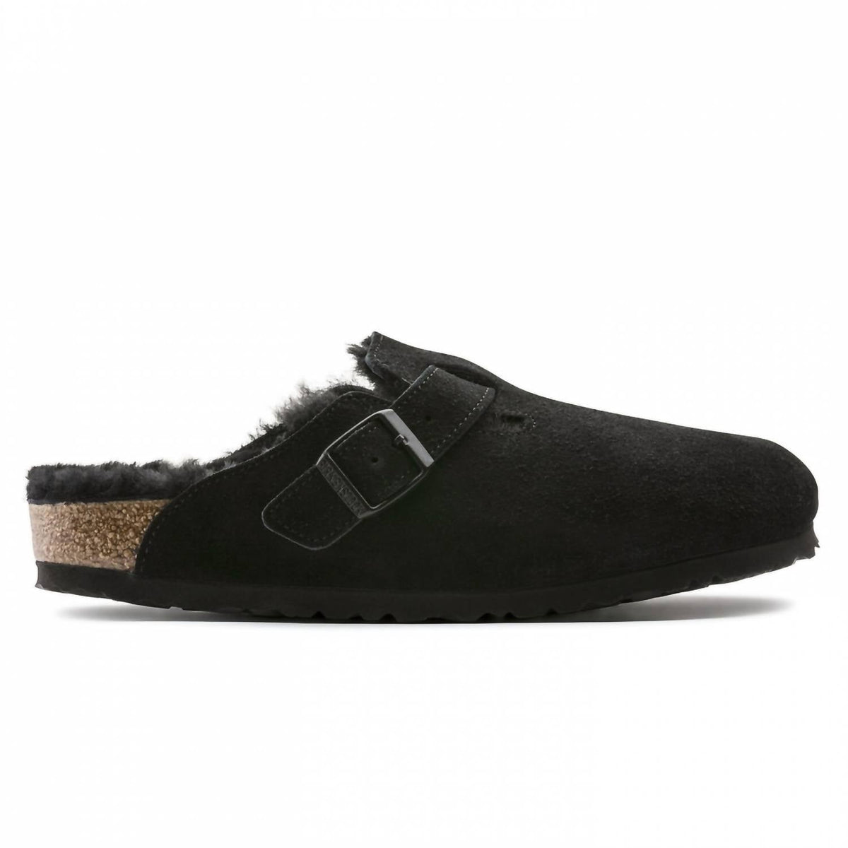 Zuecos unisex de gamuza color negro