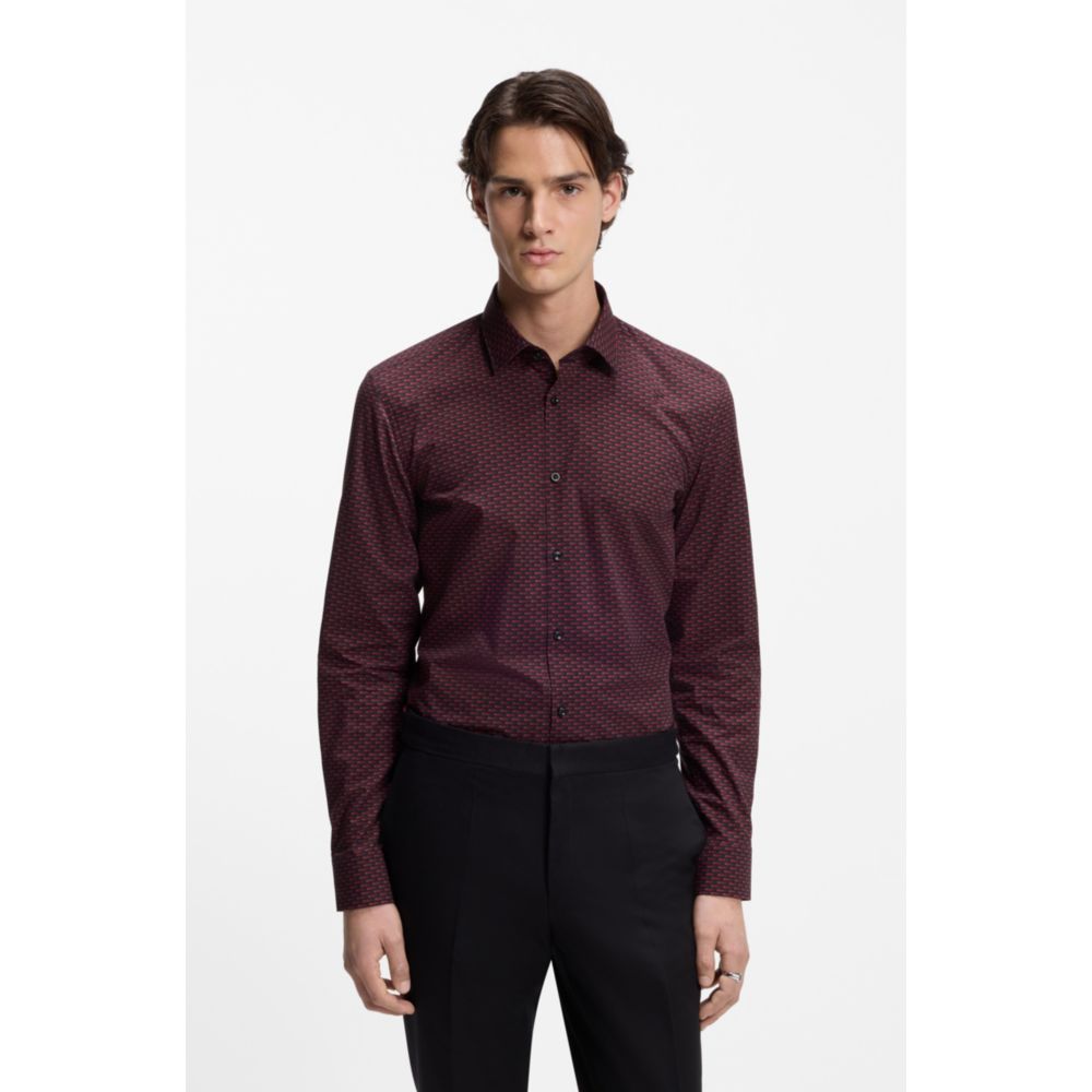 Camisa de algodón de corte ajustado con estampado