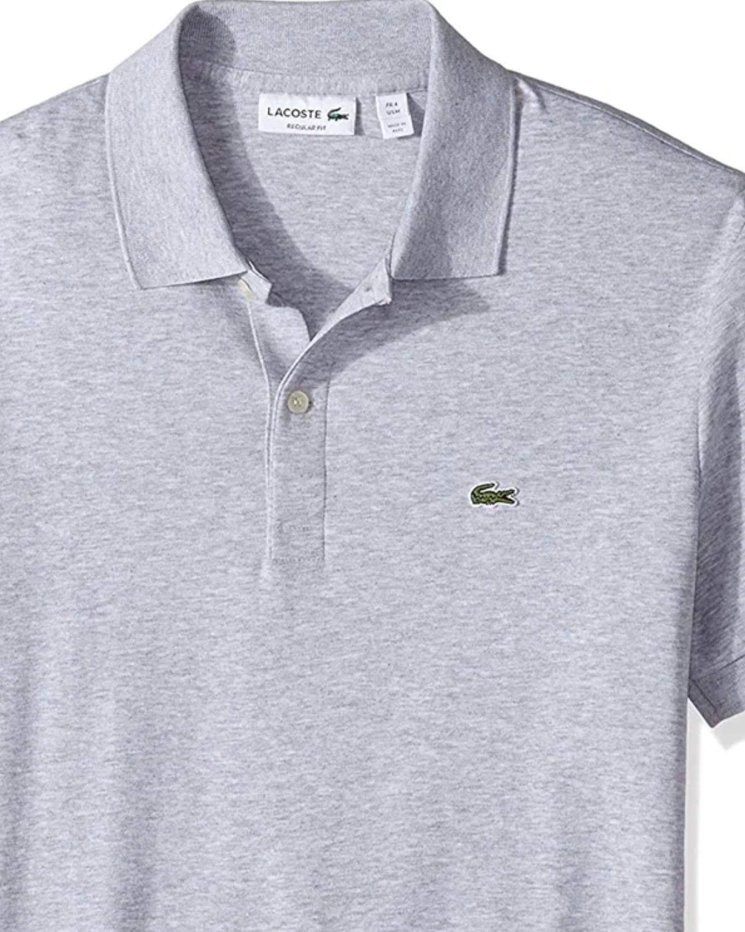 Polo de hombre de algodón color plateado