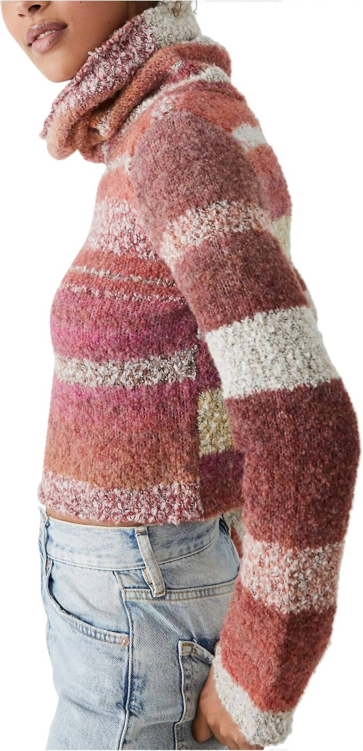 Suéter para niña con cuello alto