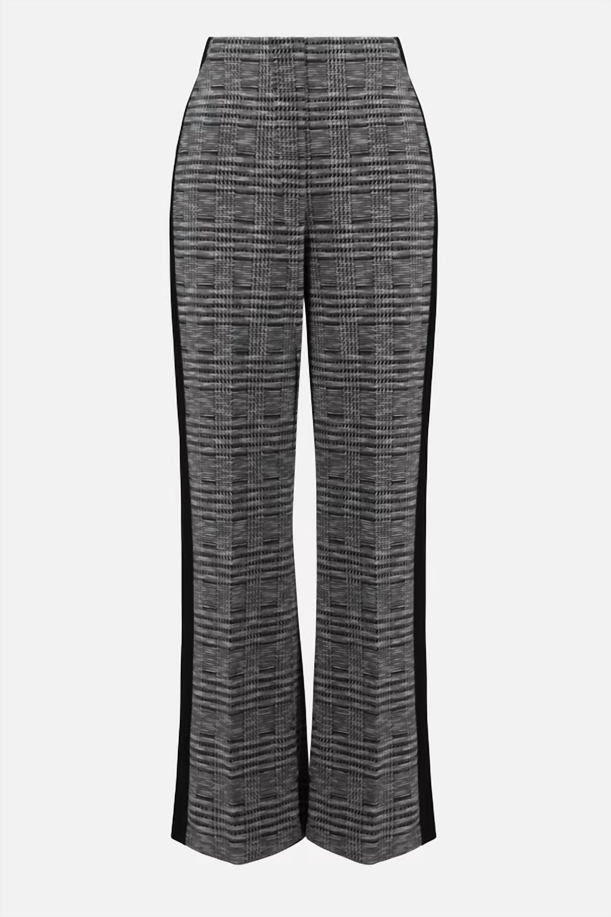 Pantalón de pierna ancha de tiro medio a cuadros color negro y blanco