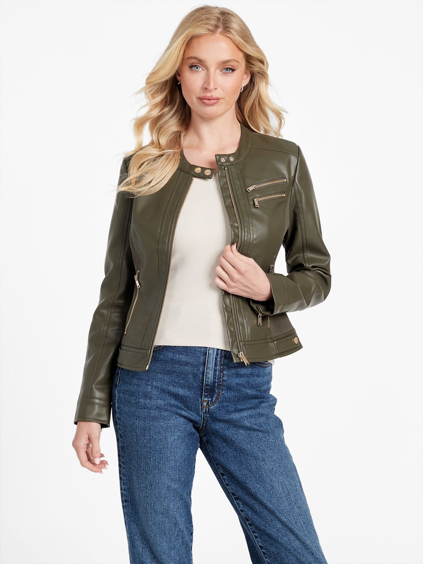 Chaqueta de efecto cuero