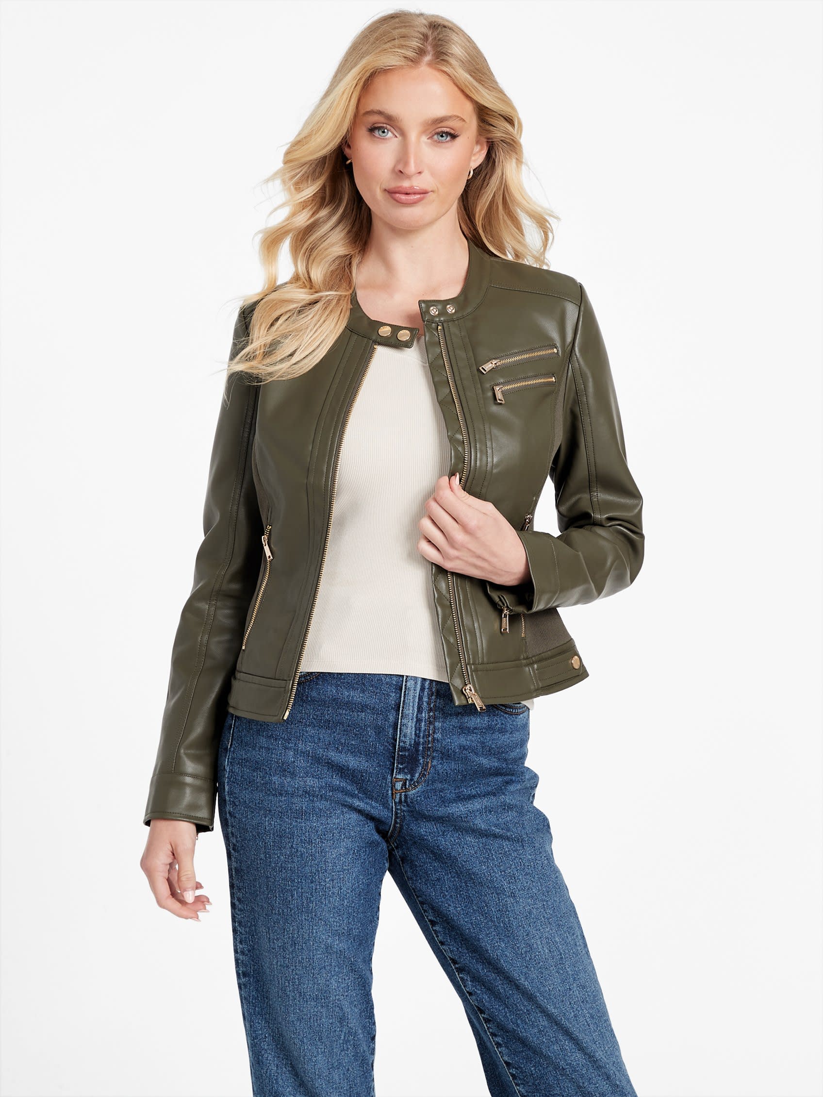 Chaqueta de efecto cuero