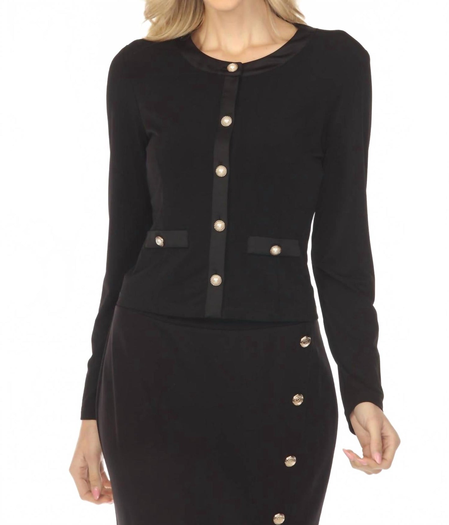 Chaqueta de satén color negro