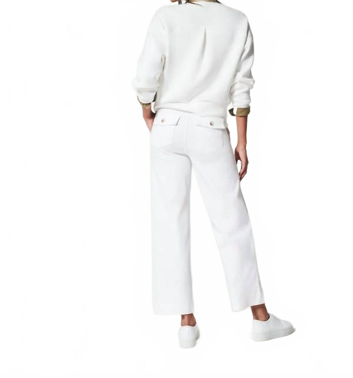 Pantalón de pierna ancha color blanco
