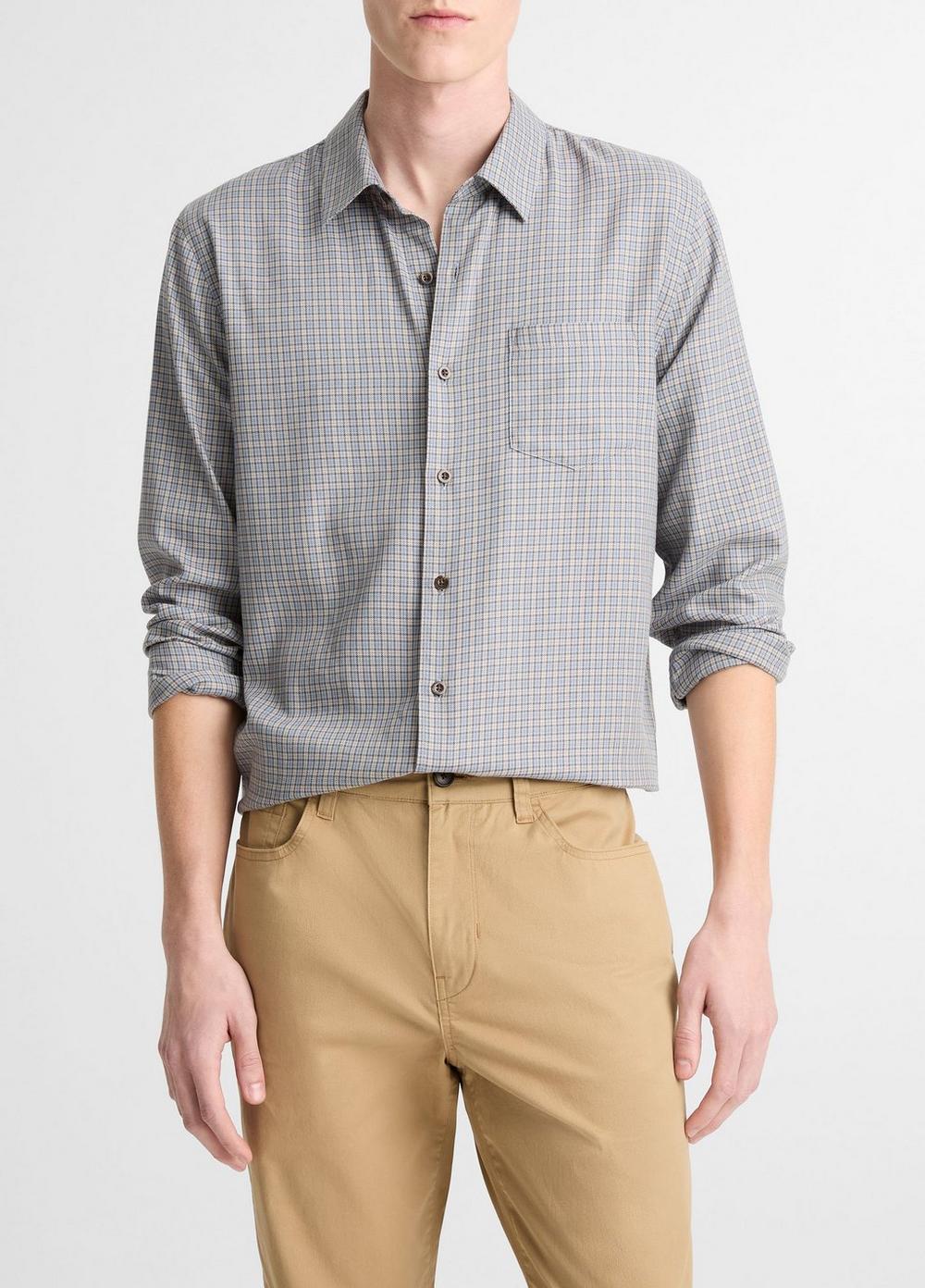 Camisa de mezcla de algodón a cuadros