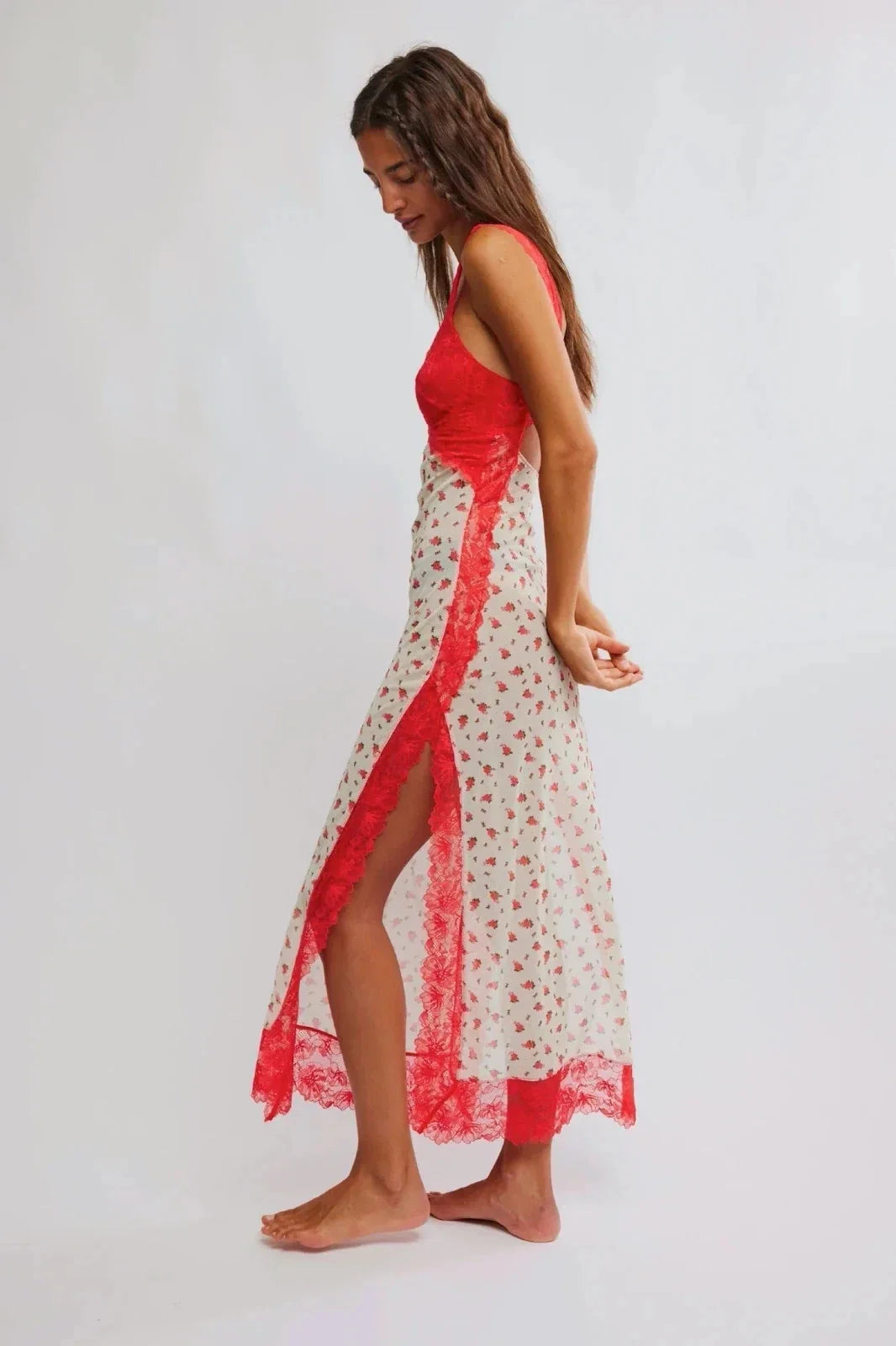 Vestido de mujer largo con estampado floral