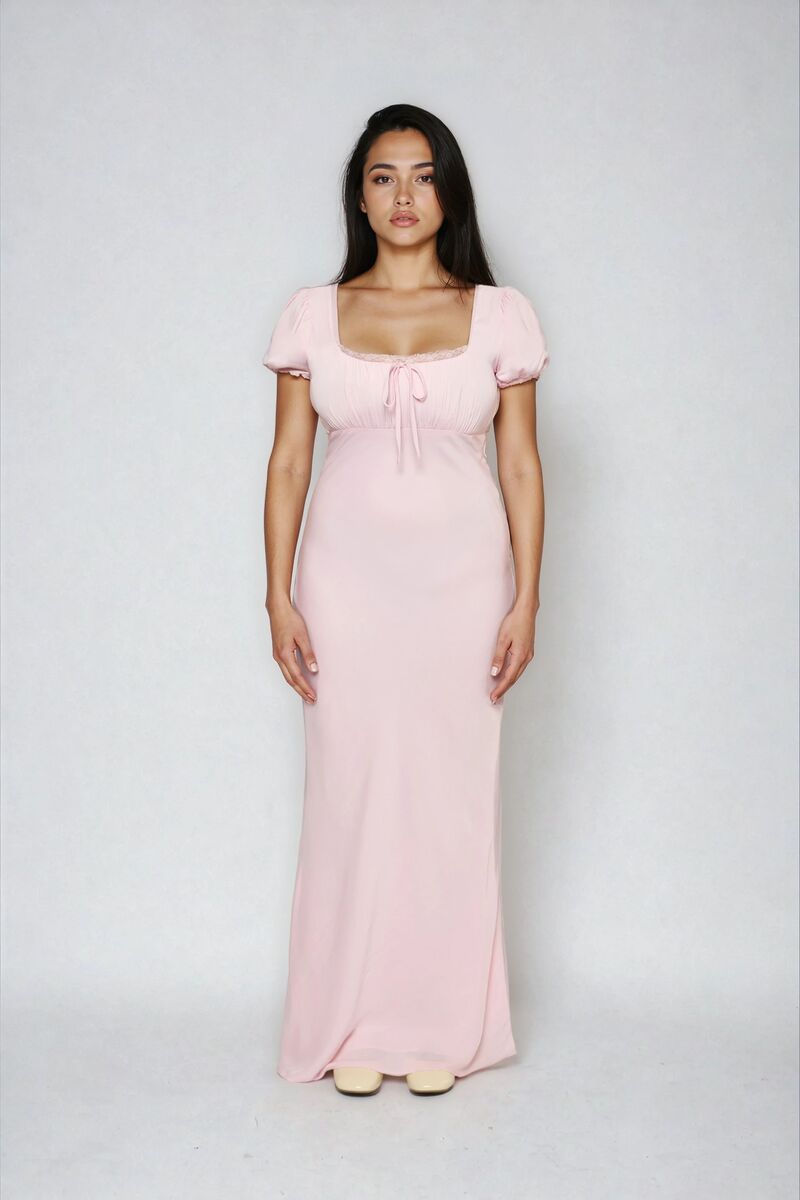 Vestido de satén largo