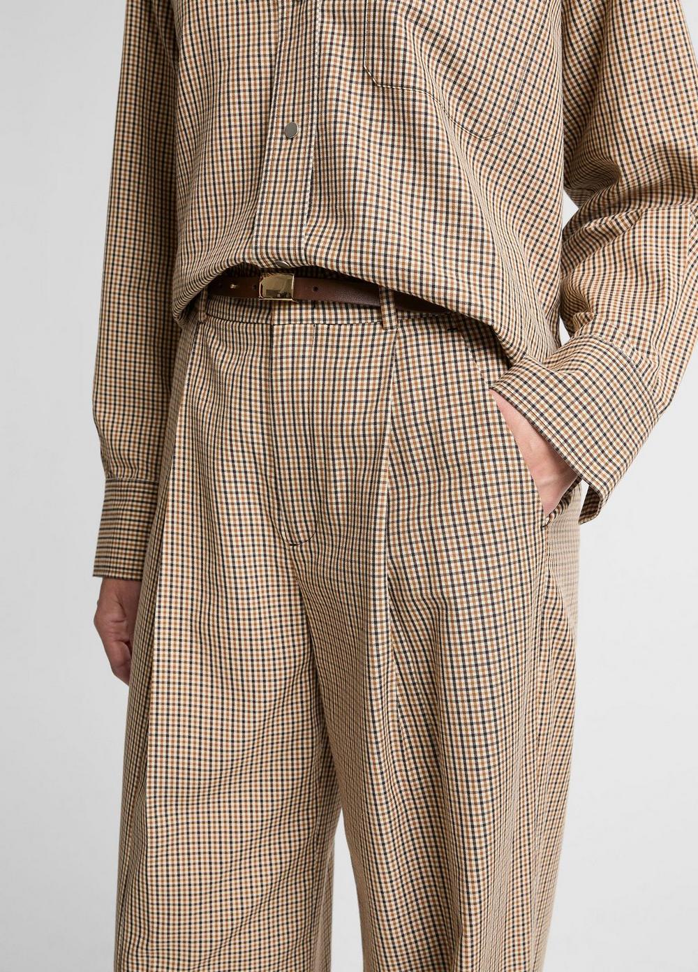 Pantalón de mezcla de algodón de pierna ancha