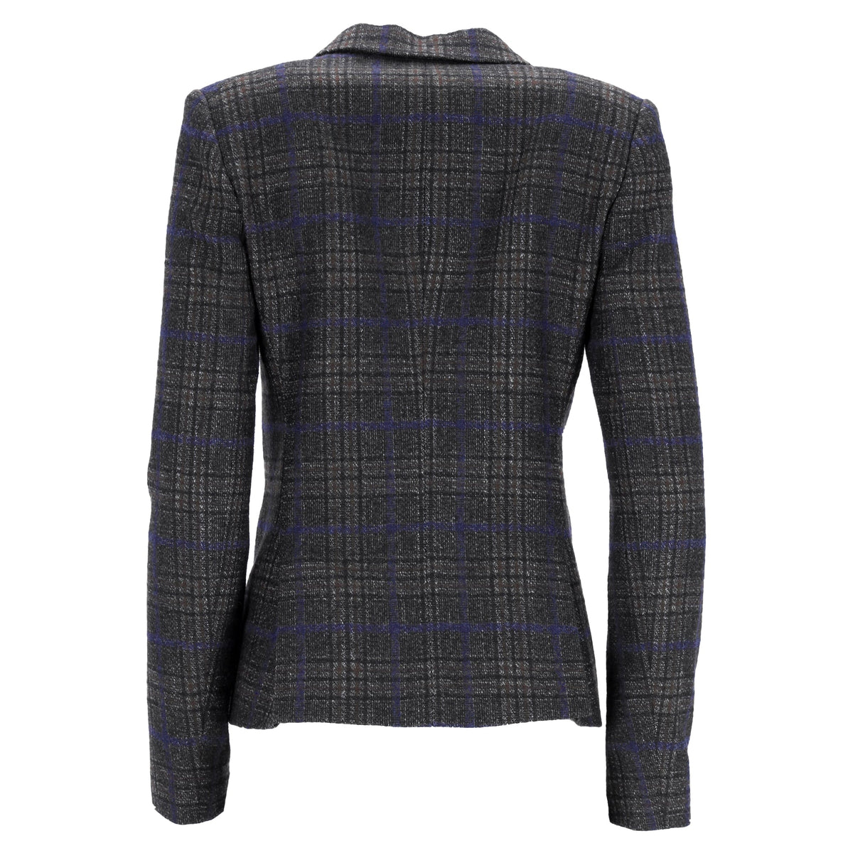 Blazer de lana a cuadros color gris