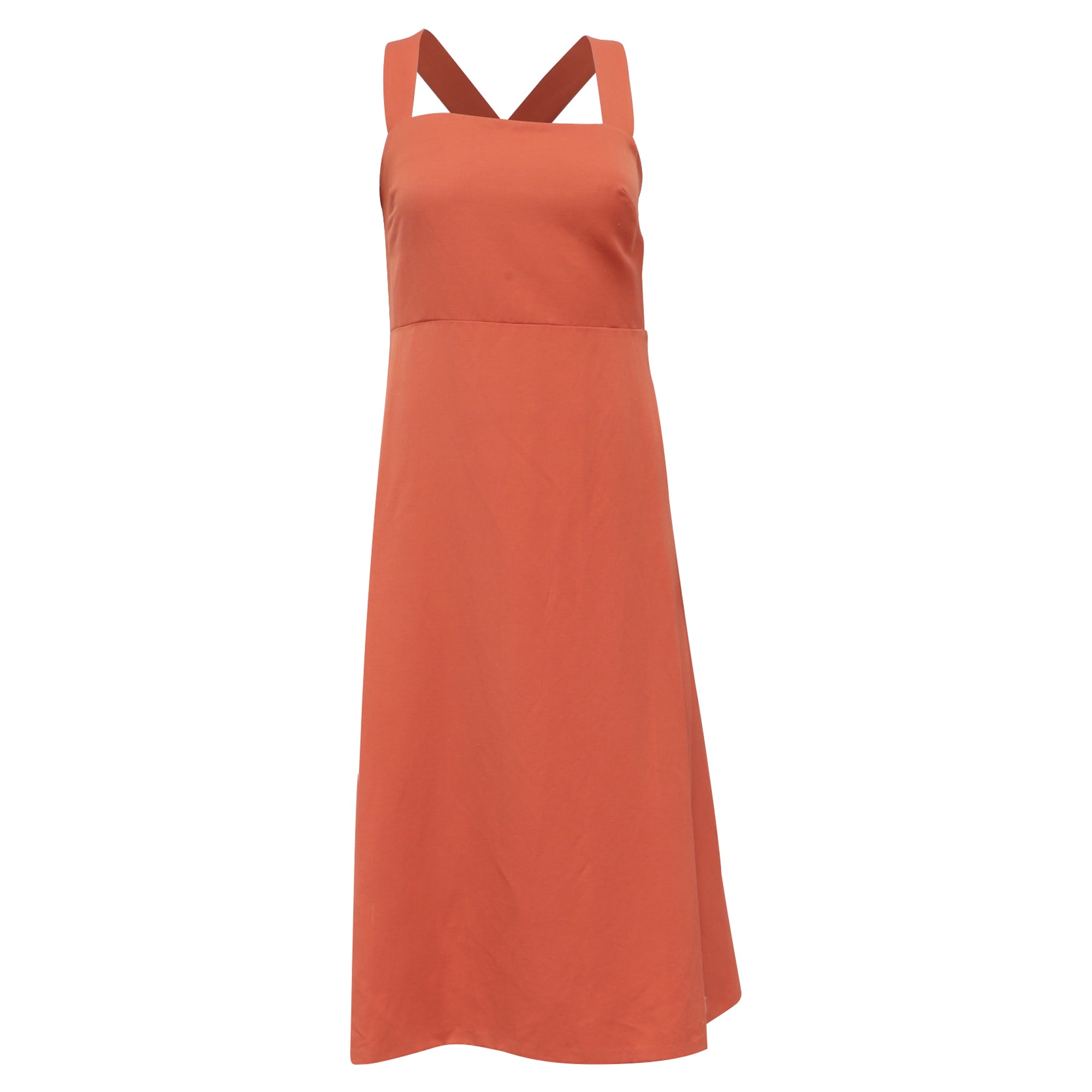 Vestido midi color naranja