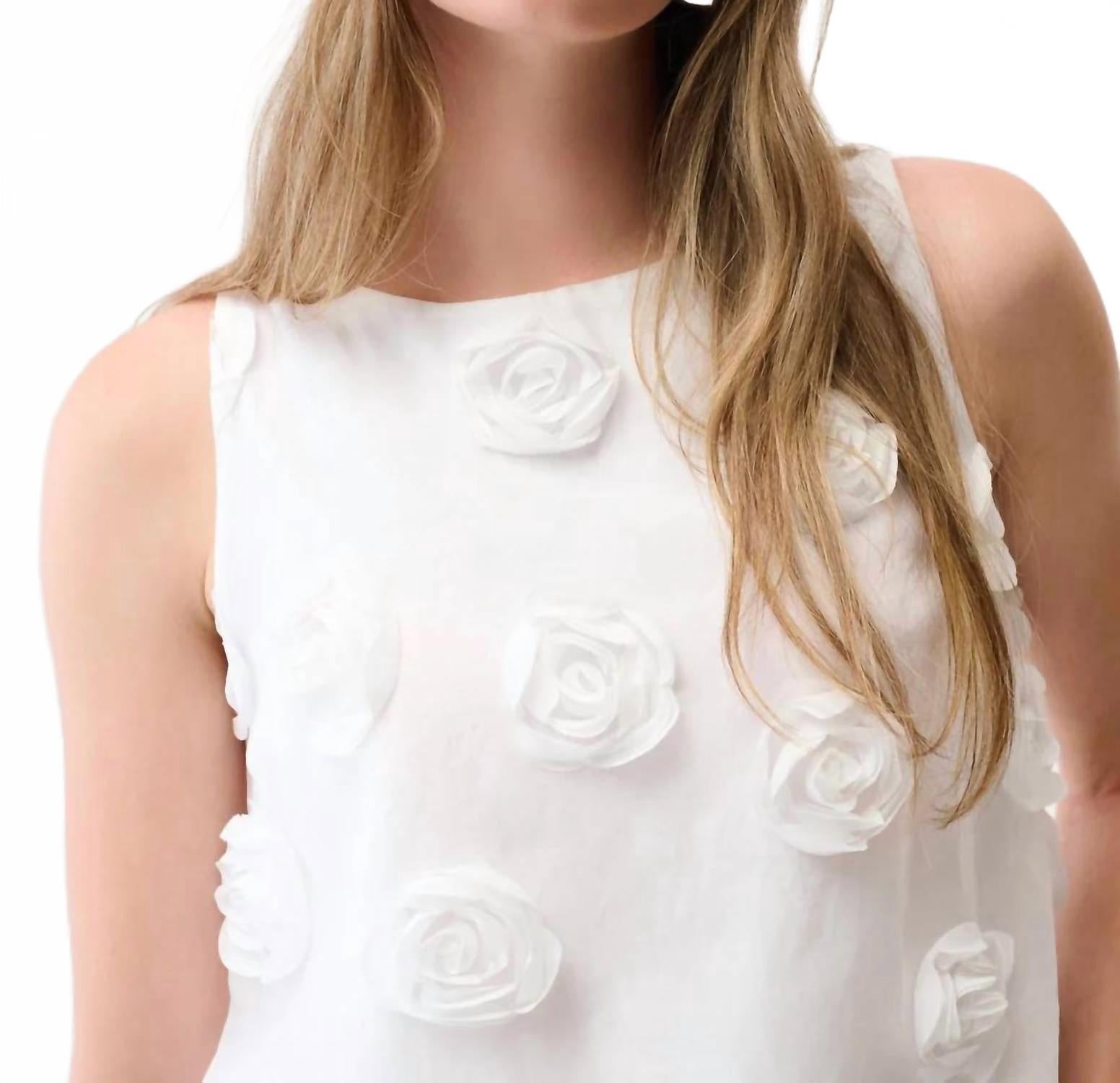 Top con estampado floral color blanco