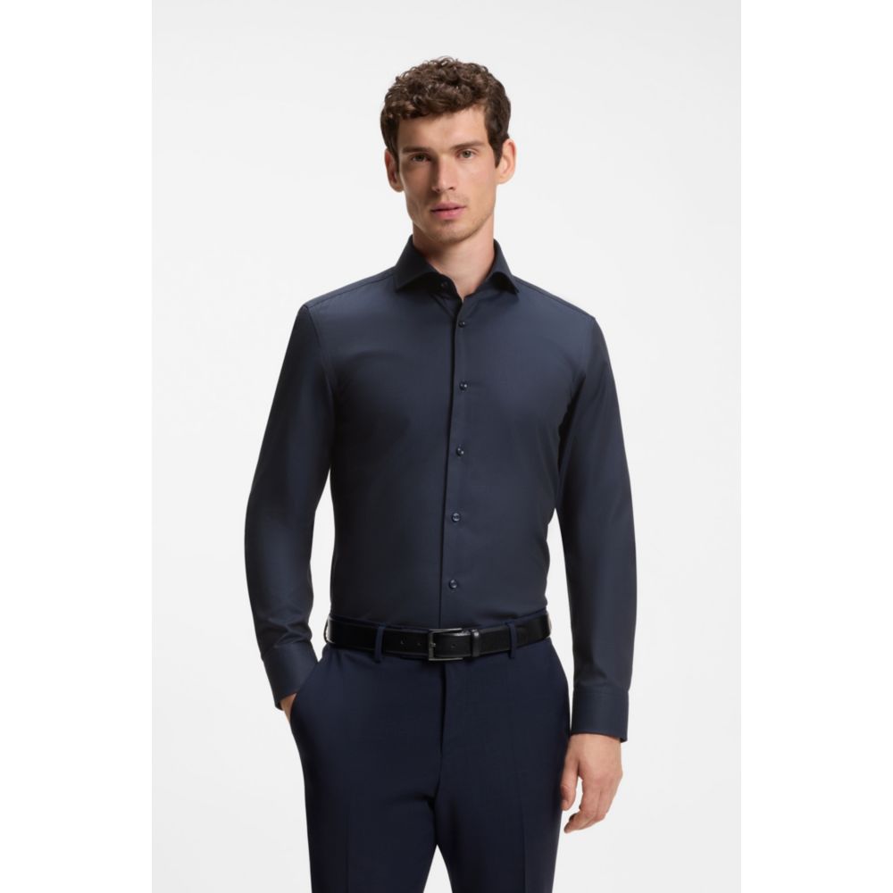Camisa de mezcla de algodón de corte ajustado