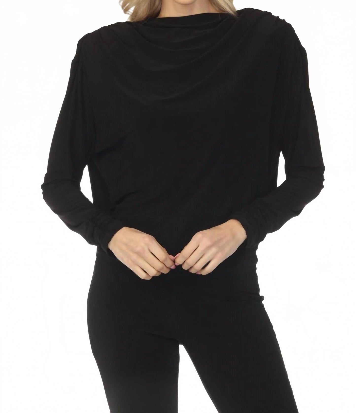Top de manga larga color negro