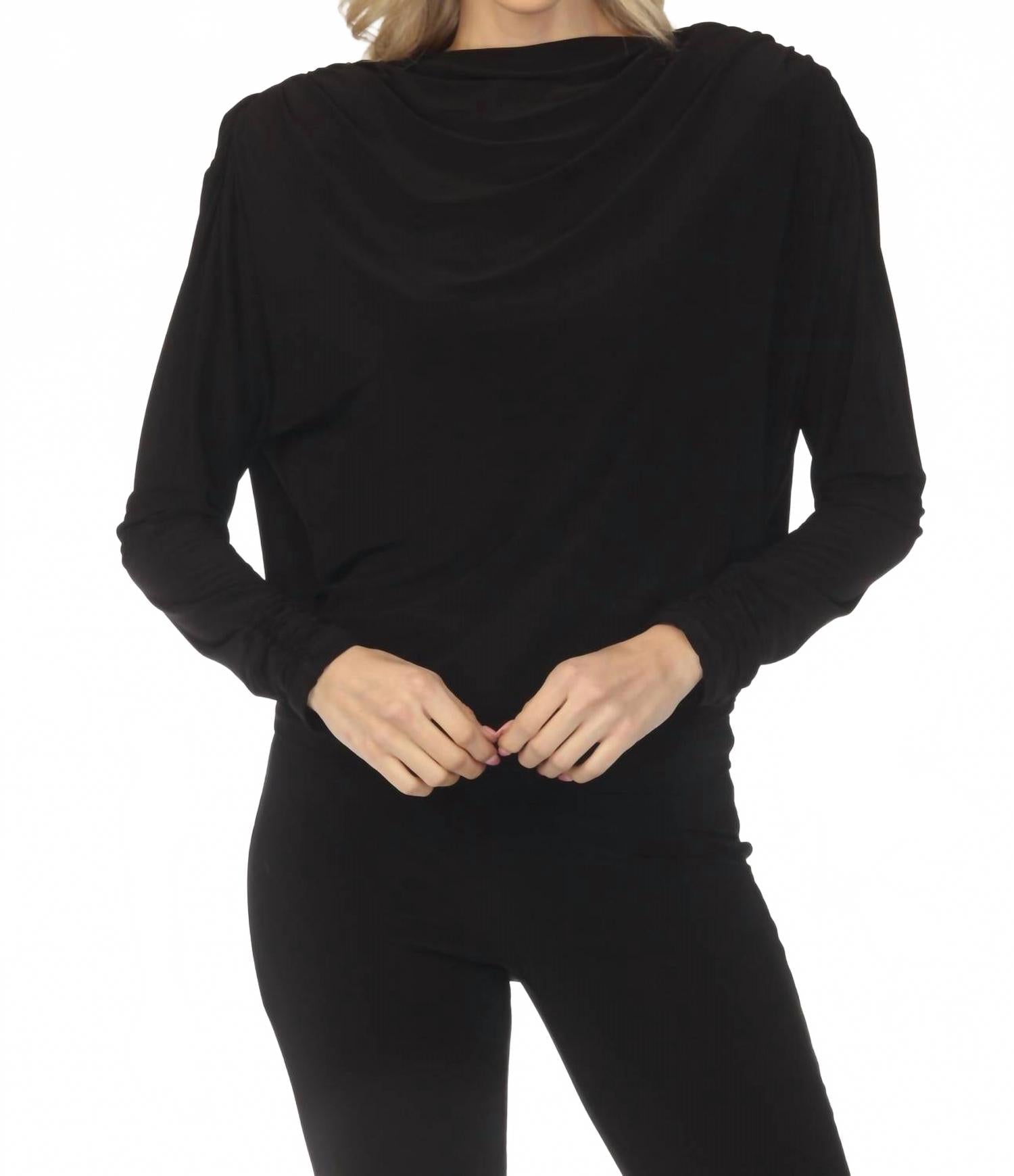 Top de manga larga color negro