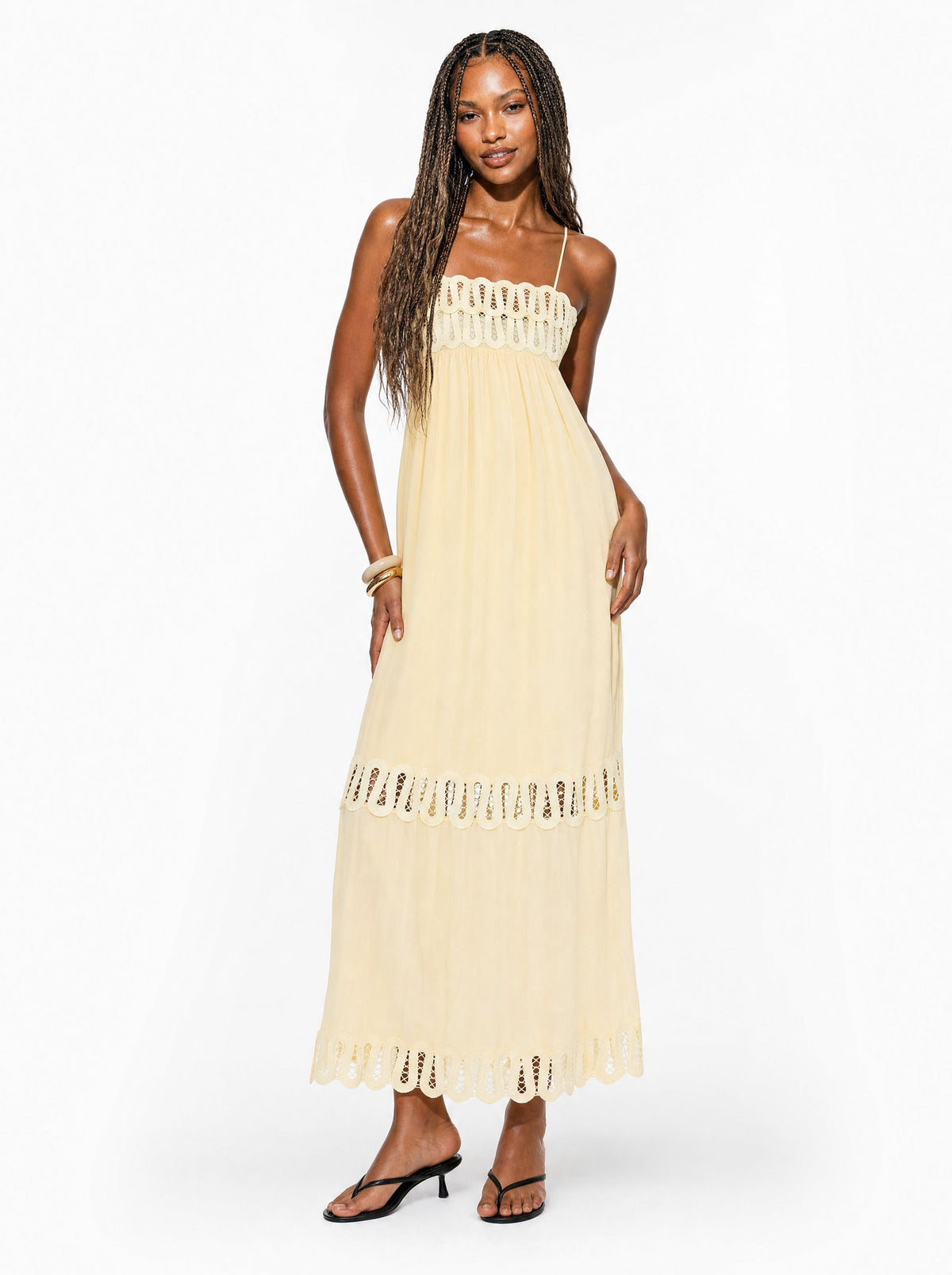 Vestido largo con bordado