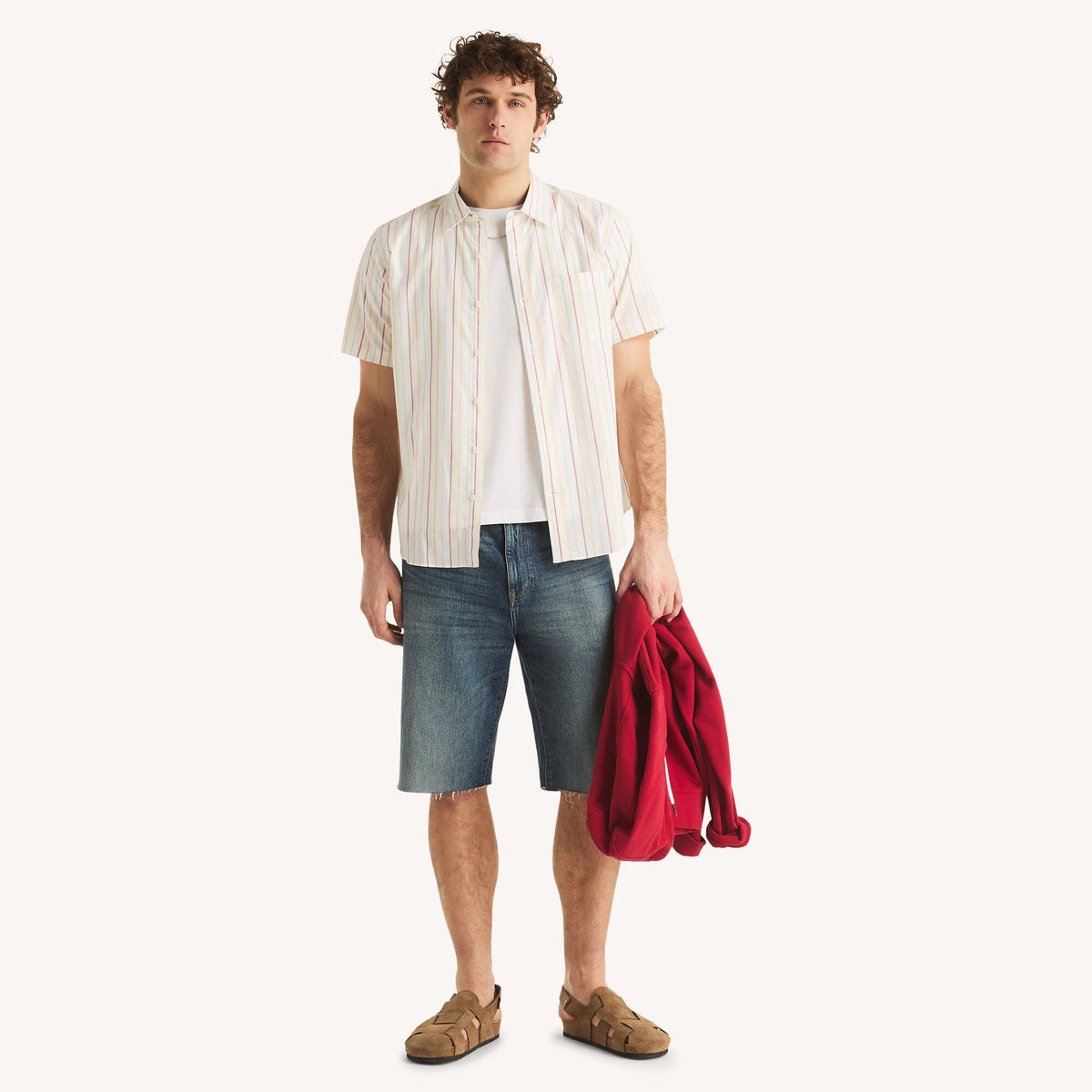 Camisa de hombre de manga corta a rayas