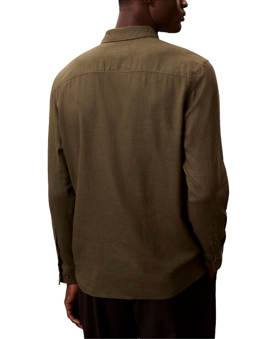 Calvin Klein Camisa Clásica Mezcla de Lino