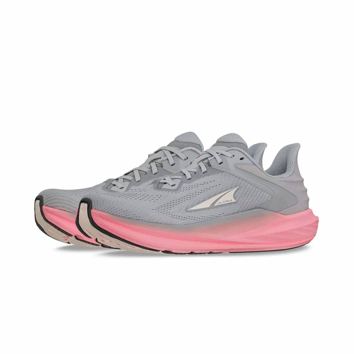 Tenis para correr de mujer color gris y rosado