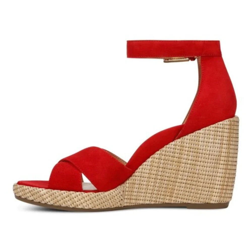 Zapatos de mujer de gamuza color rojo